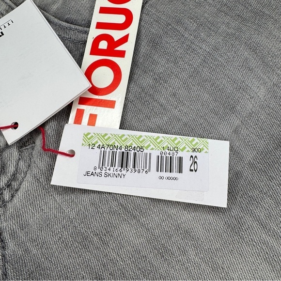 NWT Fiorucci Gray Skinny Jeans Size 26 Made in Tunisia - Picture 7 of 16